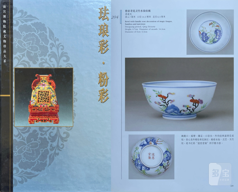 清道光 “退思堂制”斗彩灵仙祝寿图盘 - 图13